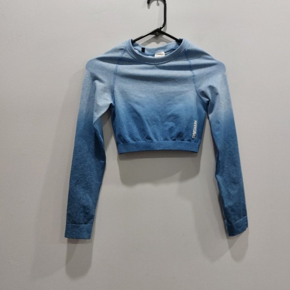 Gymshark Blue Ombre Long Sleeve Crop Top